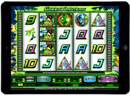 The Green Lantern Slots Game ipad-500x-370